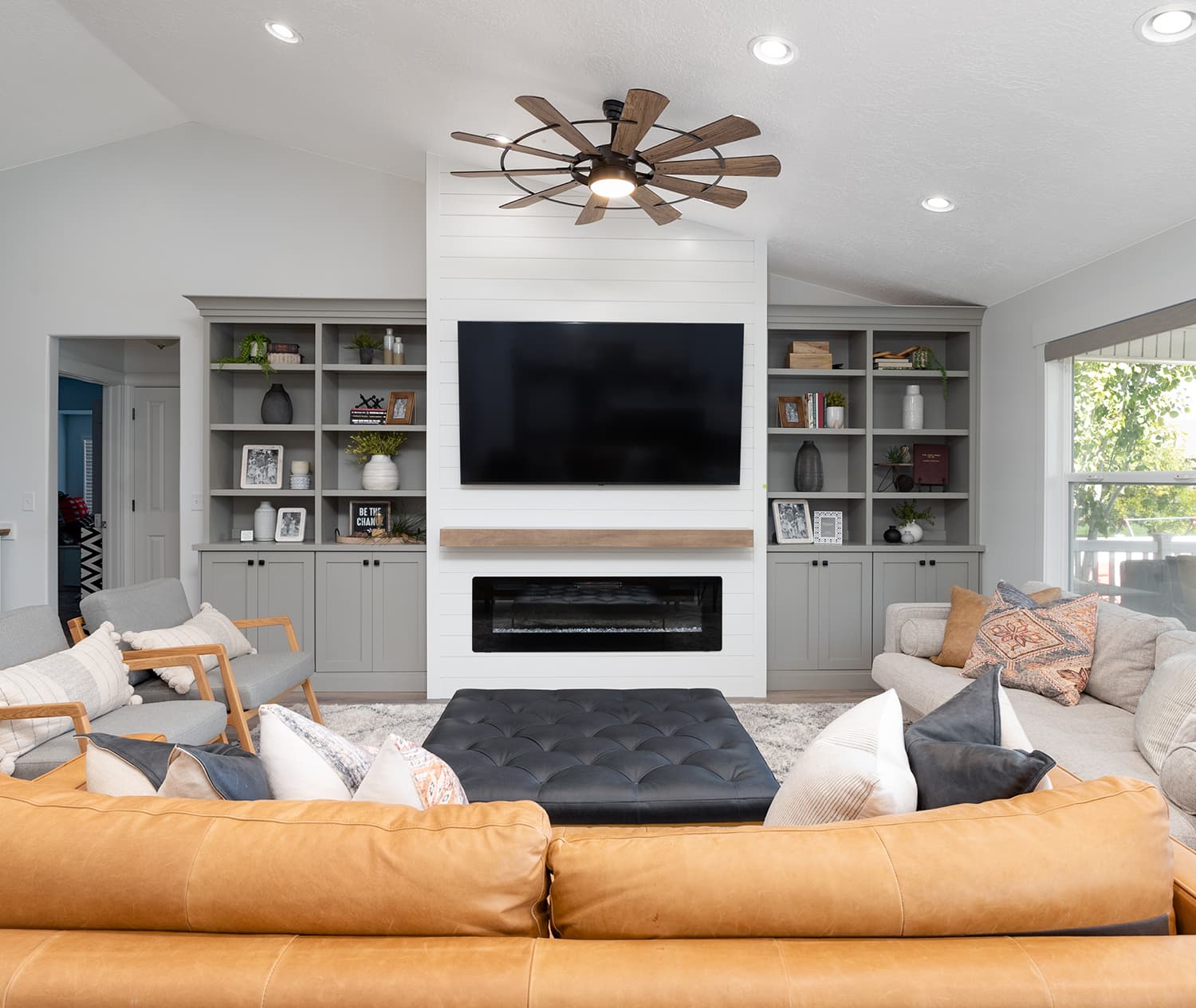 Modern basement design with sleek finishes and contemporary furniture in Northern Utah