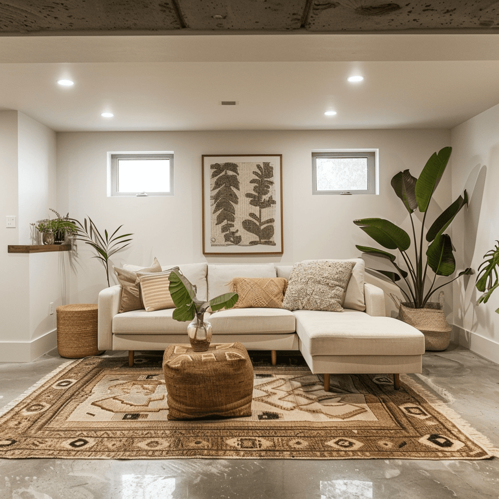 Scandinavian inspired basement remodel with minimalist design in Northern Utah